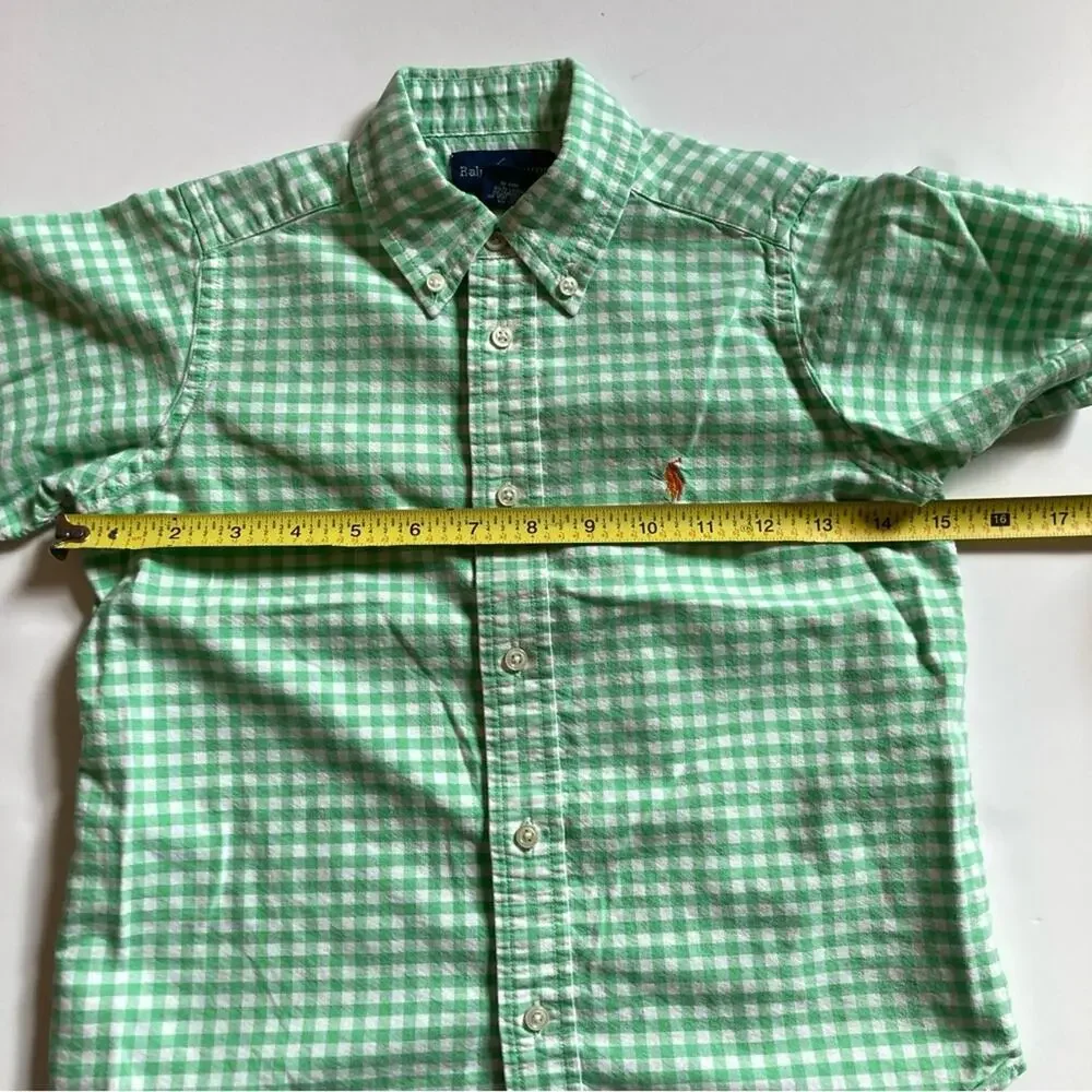 Ralph Lauren Green Gingham Shirt Boys Size 6